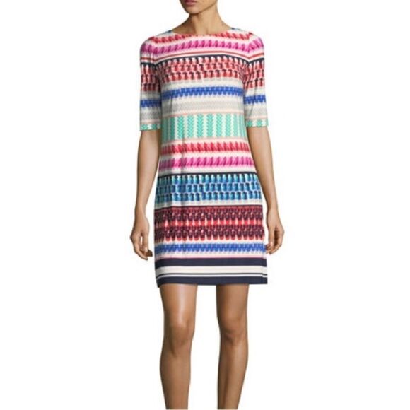 Eliza J Striped Stretch Shift Dress - Picture 2 of 9